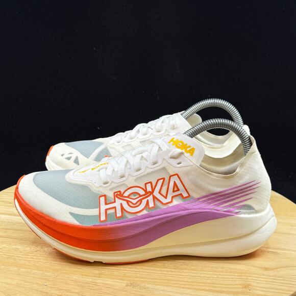 New Hoka One One HOKA Rocket X 2 Frost Lava Running Shoes Women’s Sz 7.5 1127927 - Picture 2 of 10